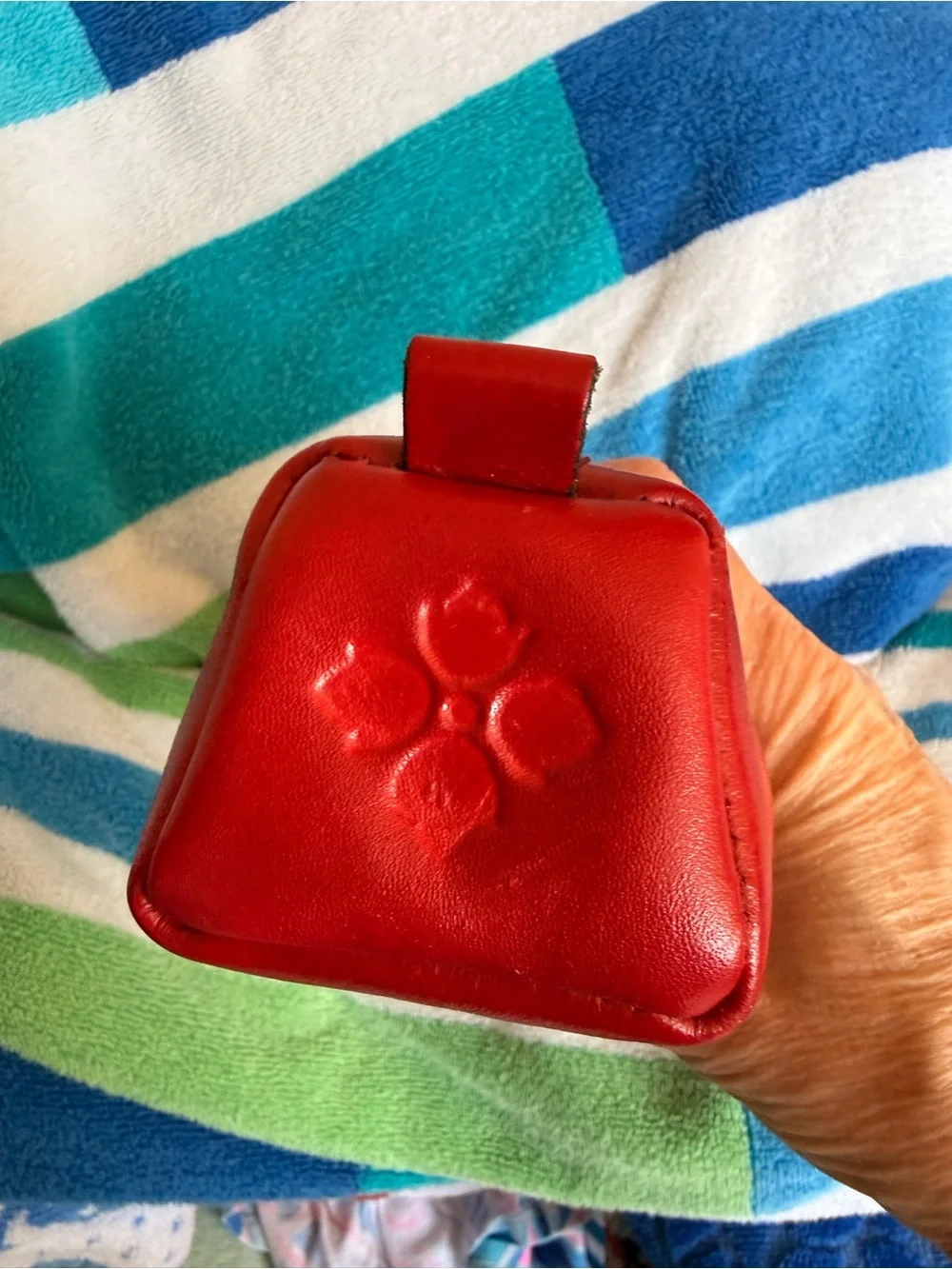 Patricia Nash Red Embossed Leather Cosmetic Case